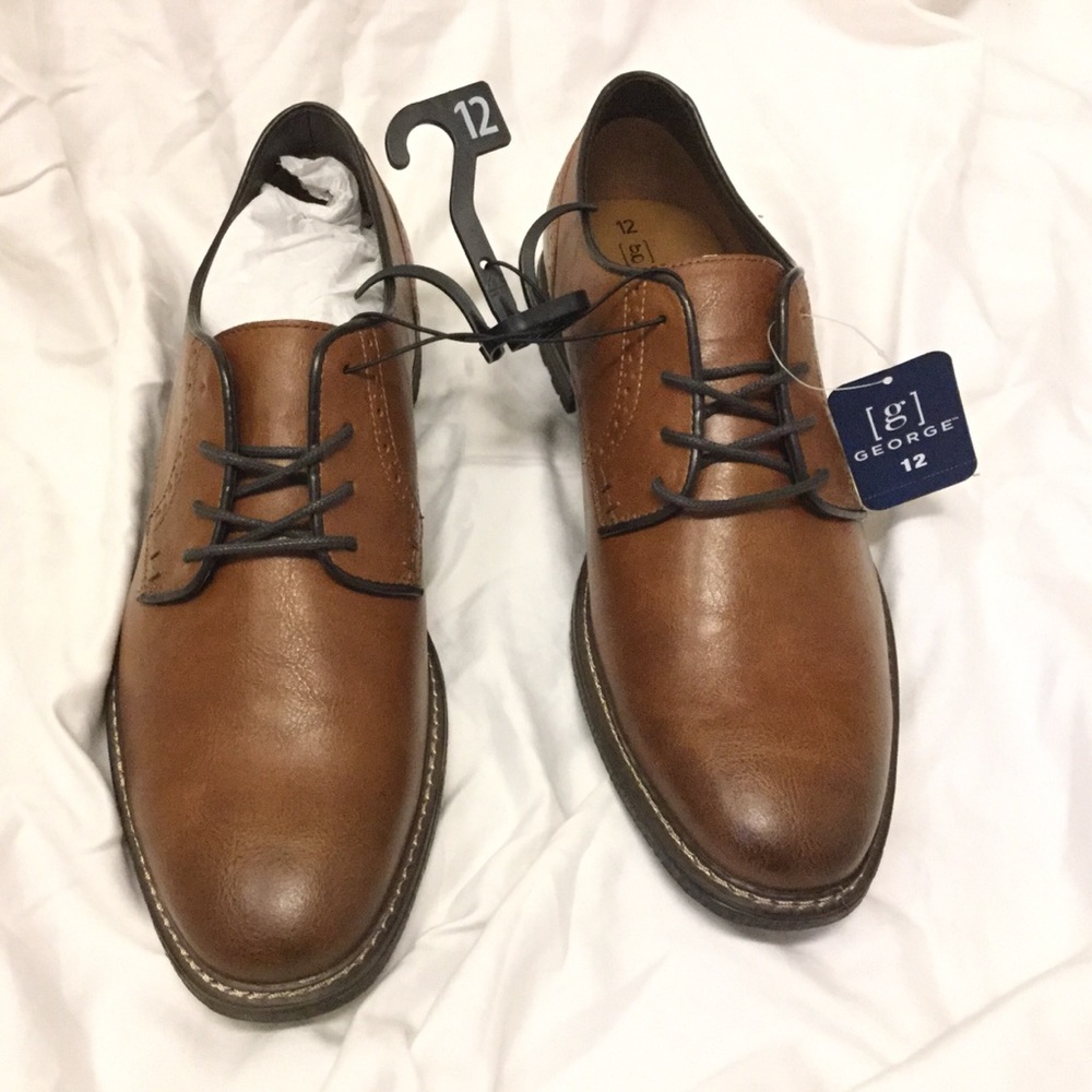 George Memory Foam Men’s Cognac Brown Oxford Shoes